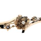Image 3 of Vintage gold flower brooch with pearl