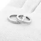 Image 13 of White Gold Hoop Earrings with Diamonds; Approx. 0.76 ct.