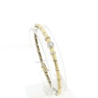 Two-tone gold link bracelet with diamond