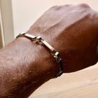 Afbeelding 10 van Gouden robuuste fantasie schakelarmband | 19 cm