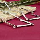 Afbeelding 2 van Witgouden staafjes schakelketting | 46 cm