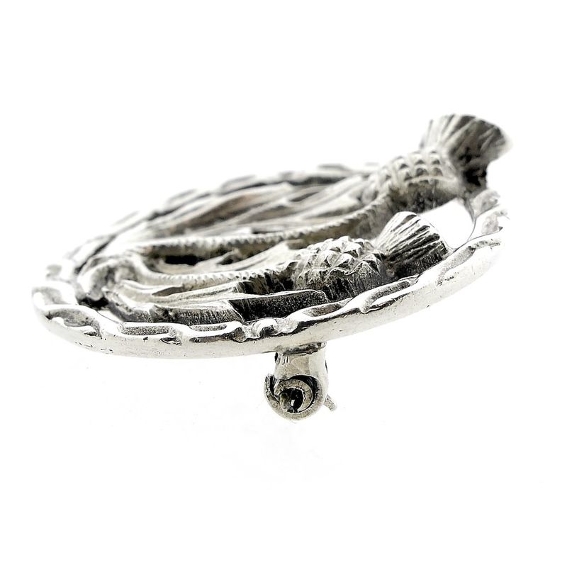 Image 5 of Silver brooch of thistles