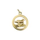 Image 1 of Gold zodiac sign pendant; Pisces
