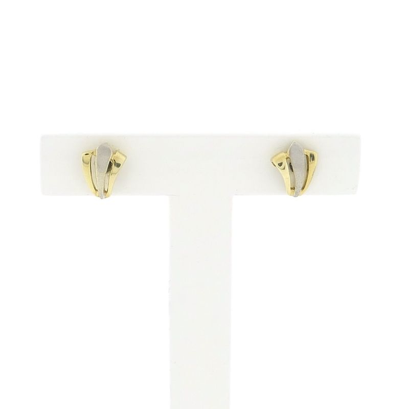 Image 1 of Two-tone gold stud earrings