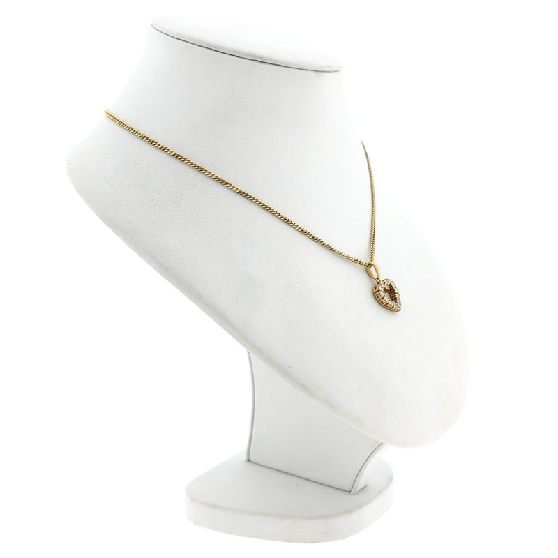 Image 6 of Gold pendant in the shape of a heart with diamonds; 0.49 ct.