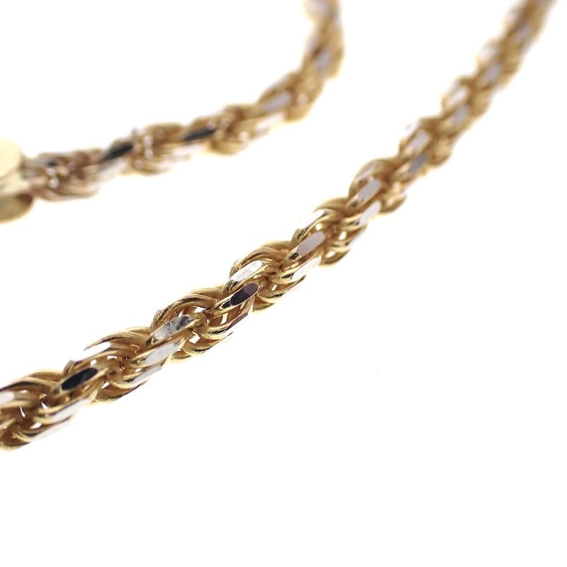 Image 5 of Two-tone gold twisted necklace | 45 cm