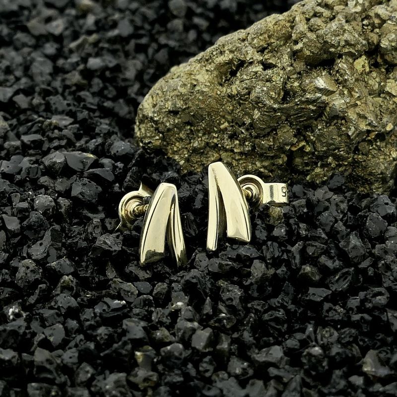 Image 2 of Two-tone gold stud earrings
