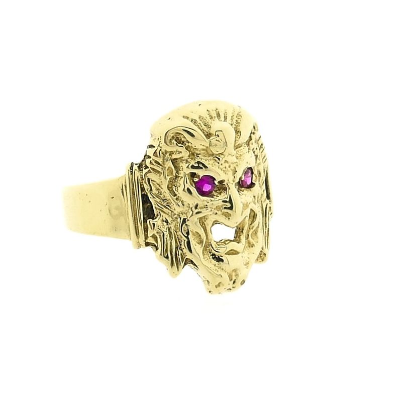 Image 7 of Gold pinky ring with ruby; Hades
