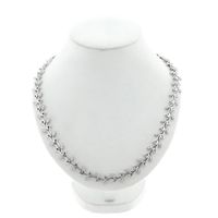 Floral white gold necklace with diamonds; 3.05 ct.