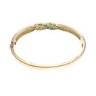 Image 4 of Gold bracelet with emerald and diamond 0.51 ct.; Vintage | Ø 57 mm