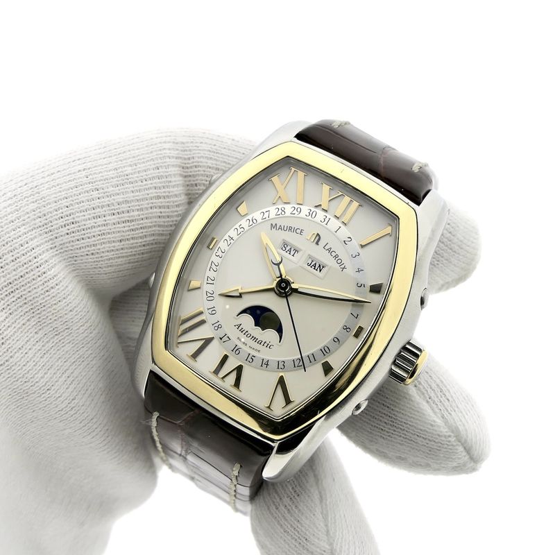 Image 7 of Maurice Lacroix Masterpiece 'Phase de Lune' Tonneau MP6439; Automatic gold/steel men's watch