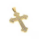 Image 2 of Gold pendant of a cross with diamond; 0.31 ct.