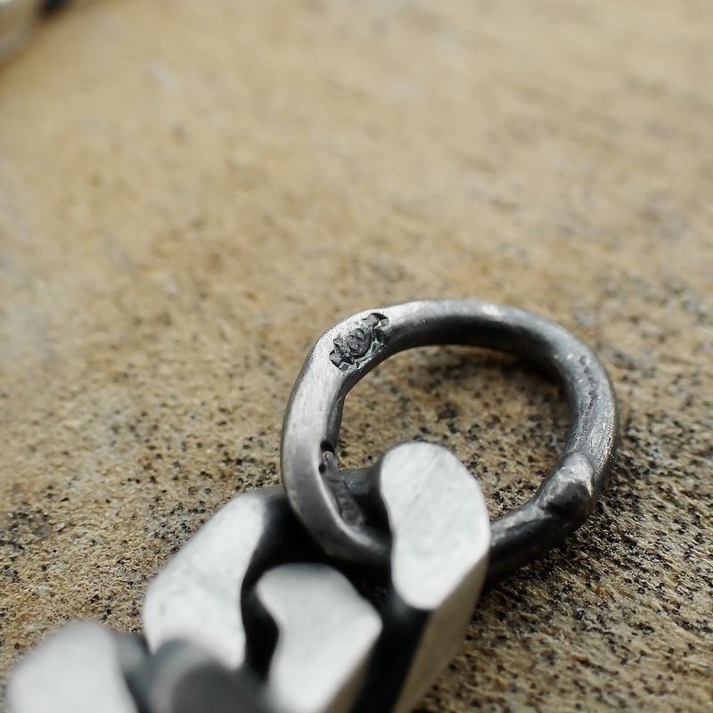 Image 5 of Silver robust gourmet link chain | 45 cm