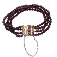 Antique glass bead bracelet with gold clasp