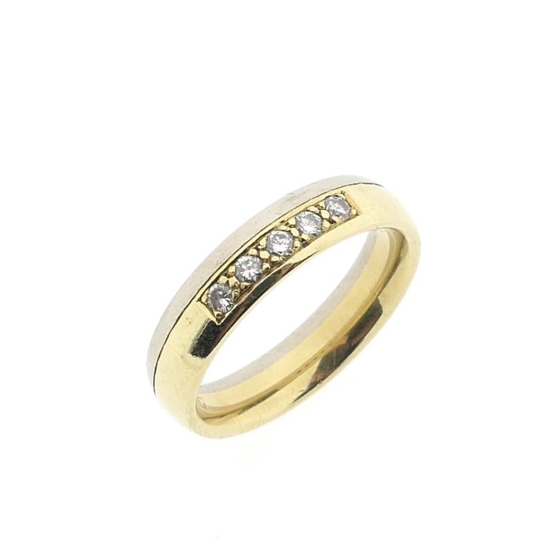 Image 1 of Two-tone gold ring with diamond; 0.20 ct.