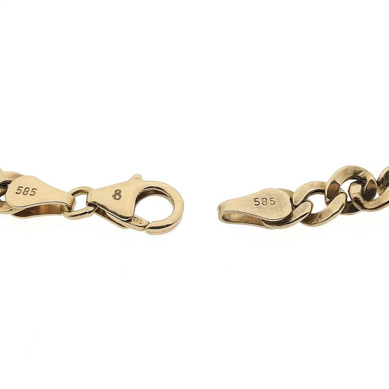 Image 4 of Gold flat gourmet link bracelet with diamonds; 0.25 ct.