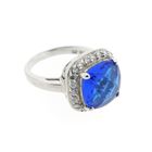 Image 7 of Silver ring with zirconia stones.