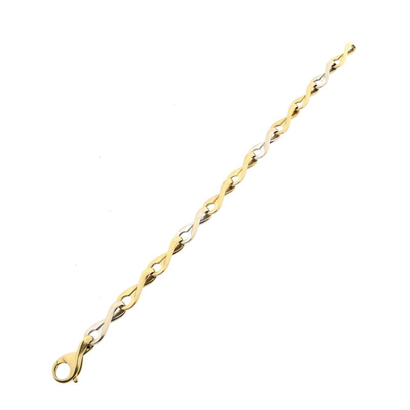 Afbeelding 6 van Bicolor gouden infinity schakelarmband