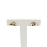 Bicolor gold stud earrings with zirconia