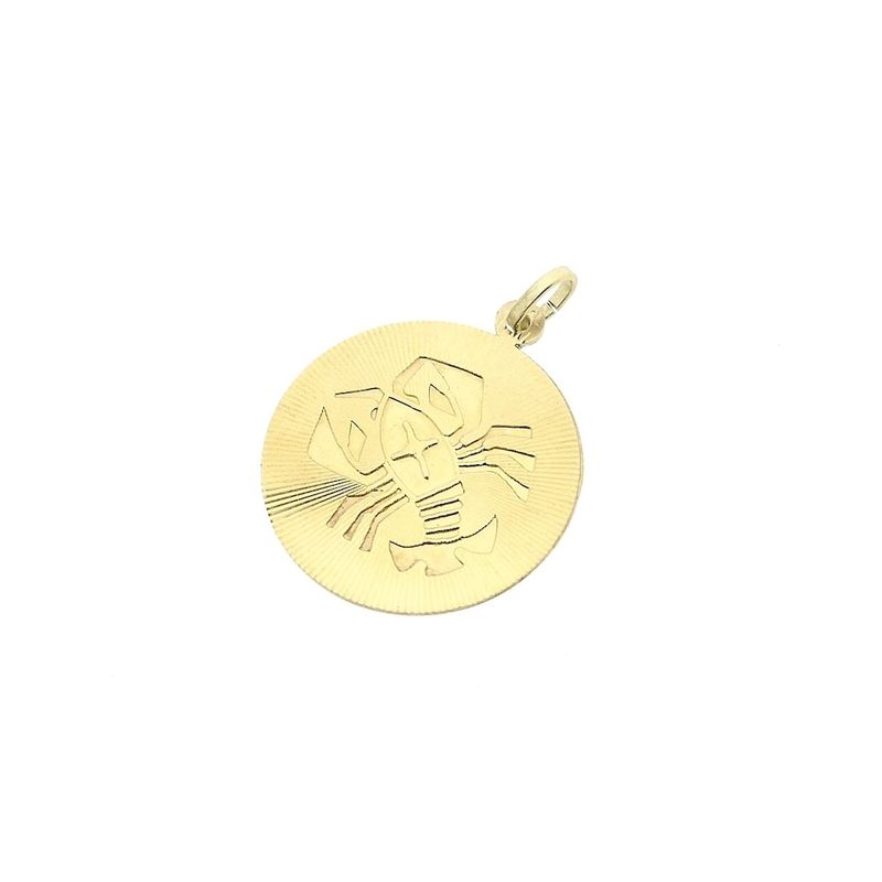 Image 5 of Gold zodiac sign pendant; Cancer