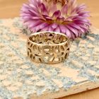 Afbeelding 2 van Vintage brede gouden ring met een open patroon