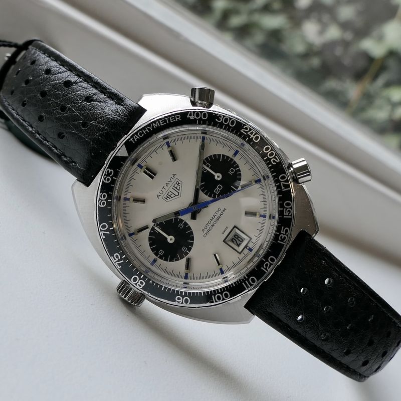 Image 17 of Heuer Autavia 1163 'Jo Siffert'; Vintage chronograph men's watch