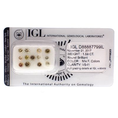 Image 1 of 13 loose diamonds in IGL seal; 1.59 carat VS/I