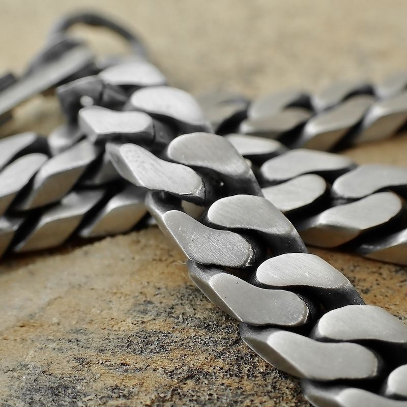 Image 6 of Silver robust gourmet link chain | 45 cm