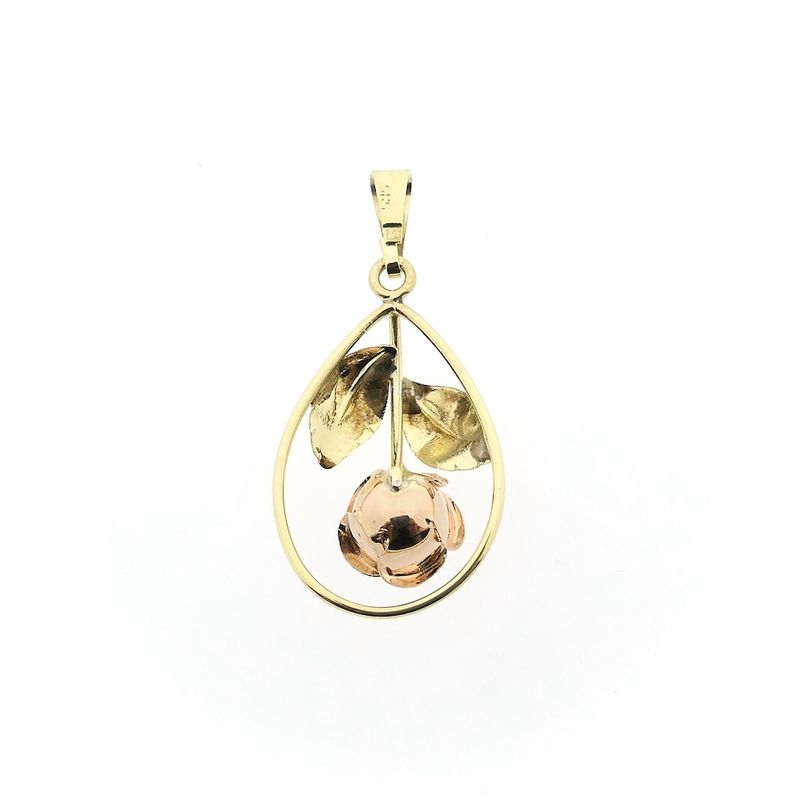 Image 5 of Two-tone gold pendant | Floral design