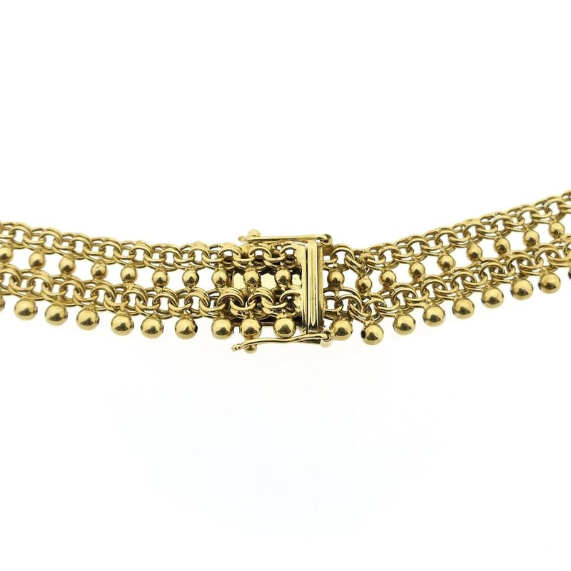 Image 4 of Gold gallery wire link necklace