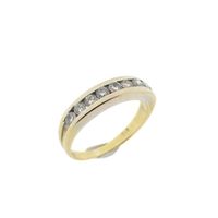 18Kt. Two-tone gold ring with 0.04 ct diamond