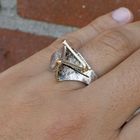 Image 10 of Artistic silver ring with gold lines