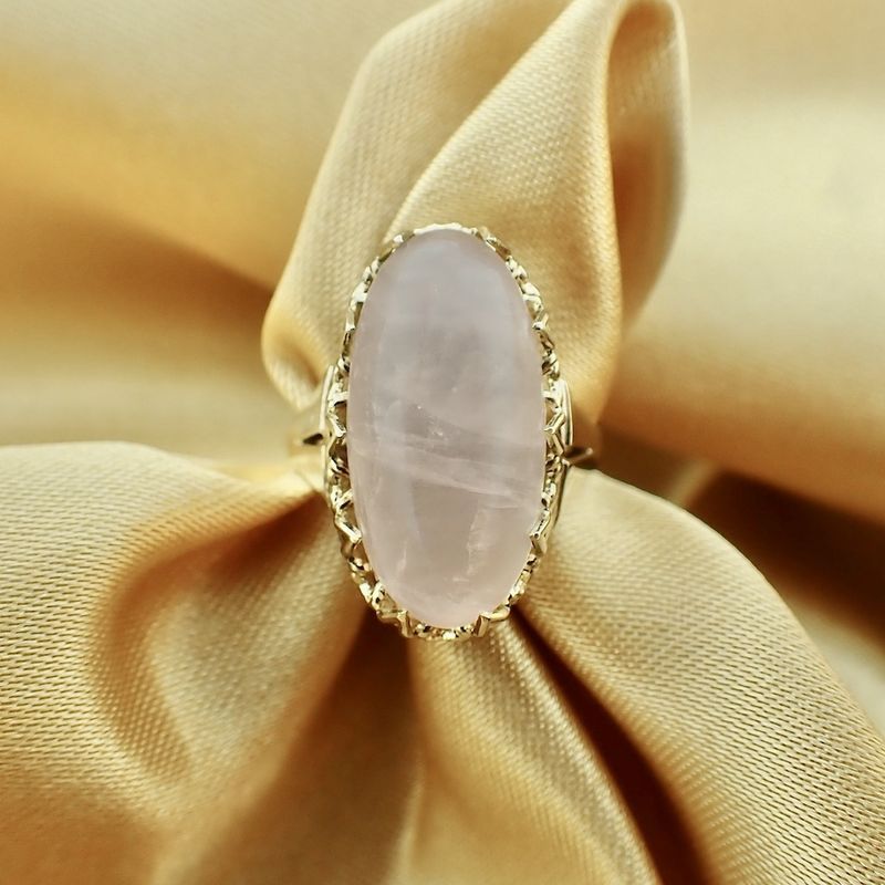Image 3 of 8K Rose Quartz Ring | Vintage