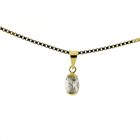 Image 3 of Gold solitaire pendant with zirconia
