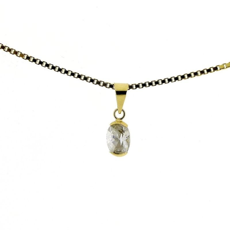 Image 3 of Gold solitaire pendant with zirconia