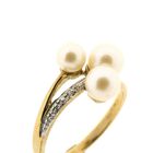 Image 3 of 8K Ring with pearls and diamonds | 0.005 ct.