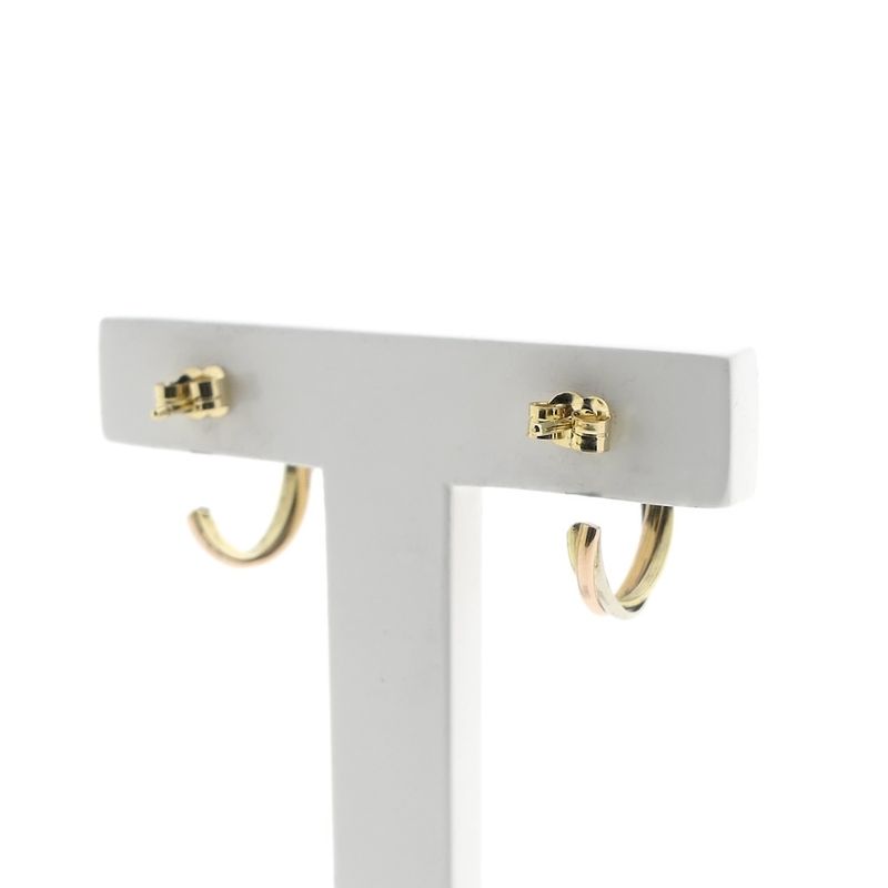 Image 4 of Tricolor gold stud earrings