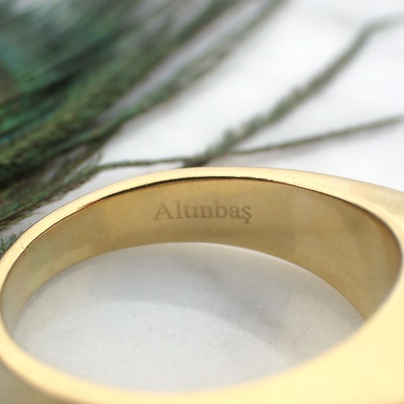 Image 6 of Large gold men's ring with onyx