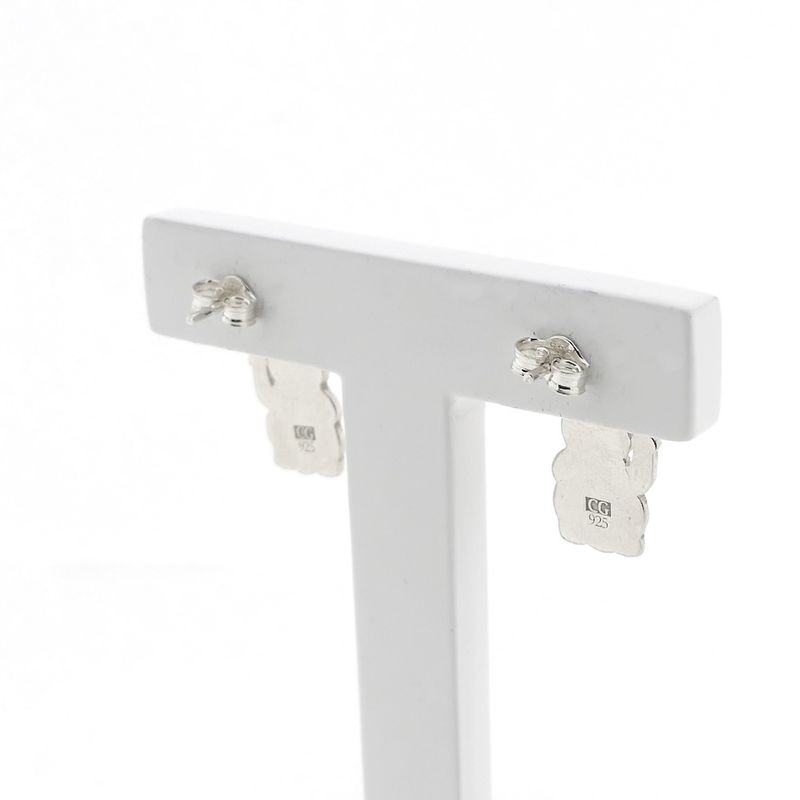 Image 6 of Silver earrings of a Chinese lucky cat; Maneki-neko