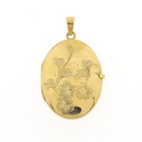 Vintage gold floral locket pendant