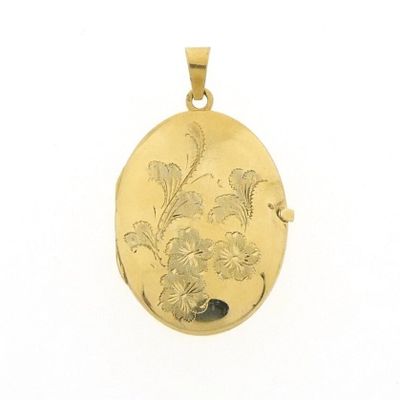 Image 1 of Vintage gold floral locket pendant