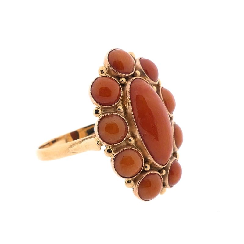 Image 3 of Gold ring with blood coral