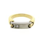 Image 3 of Pequignet two-tone gold ring with steel and diamond; 0.06 ct.