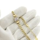 Image 6 of Gold gourmet link bracelet with zirconia | 19 cm - 21 cm
