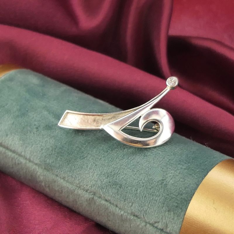 Image 8 of Silver fantasy brooch with zirconia