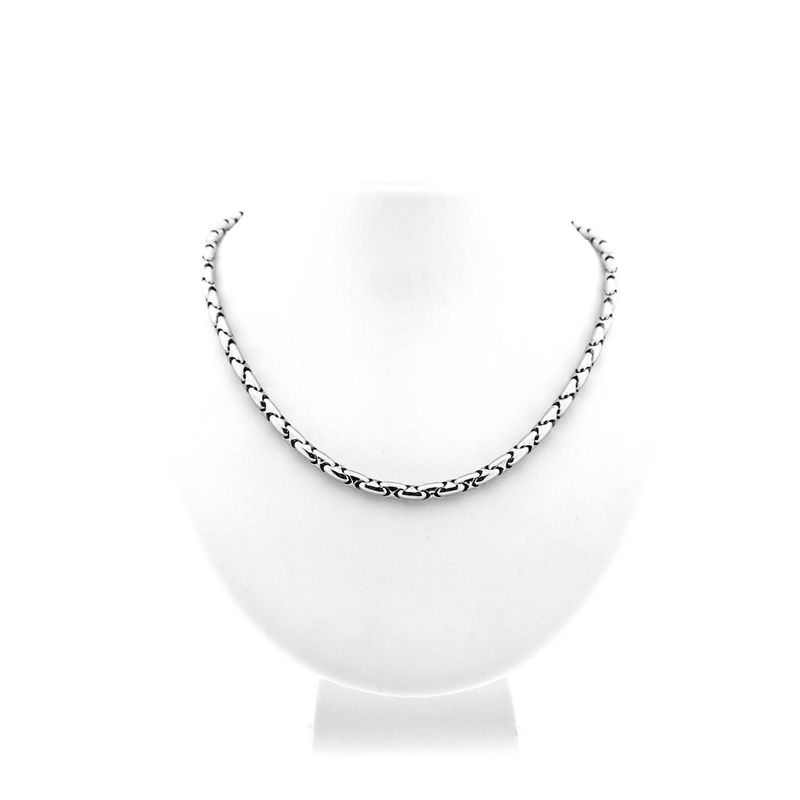 Image 7 of 18K white gold fantasy link chain | 43.5 cm | Chimento