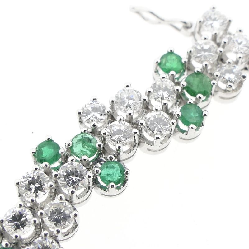 Image 17 of Exclusive white gold bracelet with emerald and diamond; 7.40 ct. + IGI Certificate