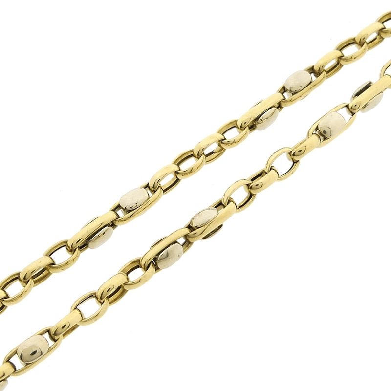 Image 6 of Two-tone gold anchor link necklace