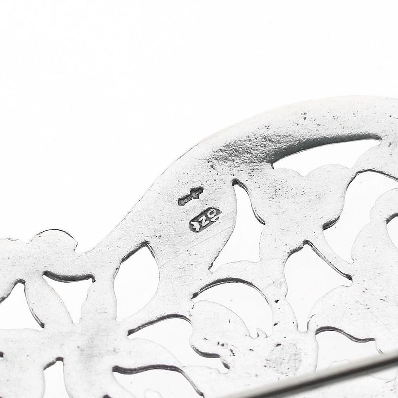 Image 5 of Silver brooch with floral motif