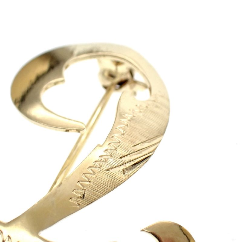 Image 6 of Gold letter brooch; letter T